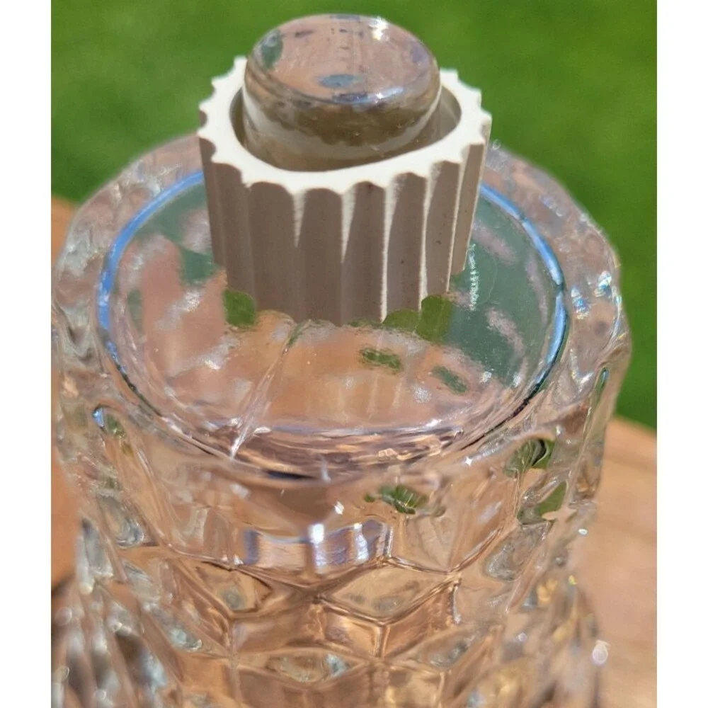 Set of 4 Clear Glass Cube Cut Cubist Peg Votive Cup Candle Holders for Sconces